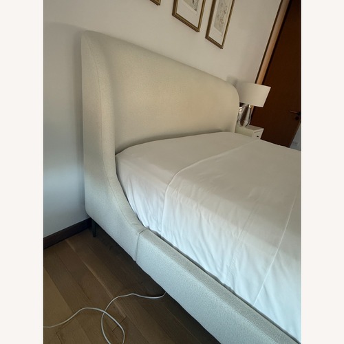 Used Overstock Natural Fabric Queen Bed for sale on AptDeco