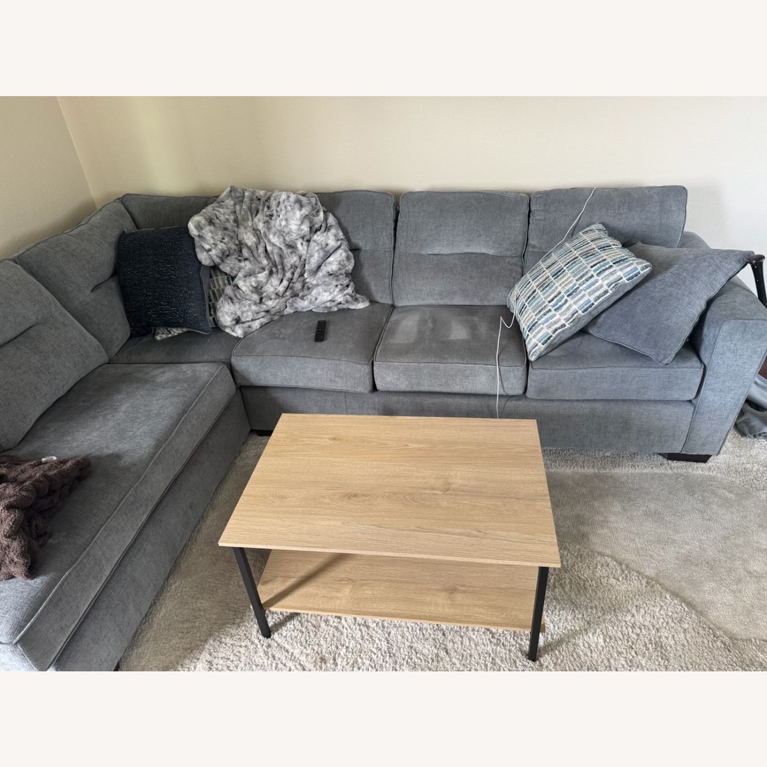 Bob's Discount Natural Fabric 2 Piece Sectional - image-2