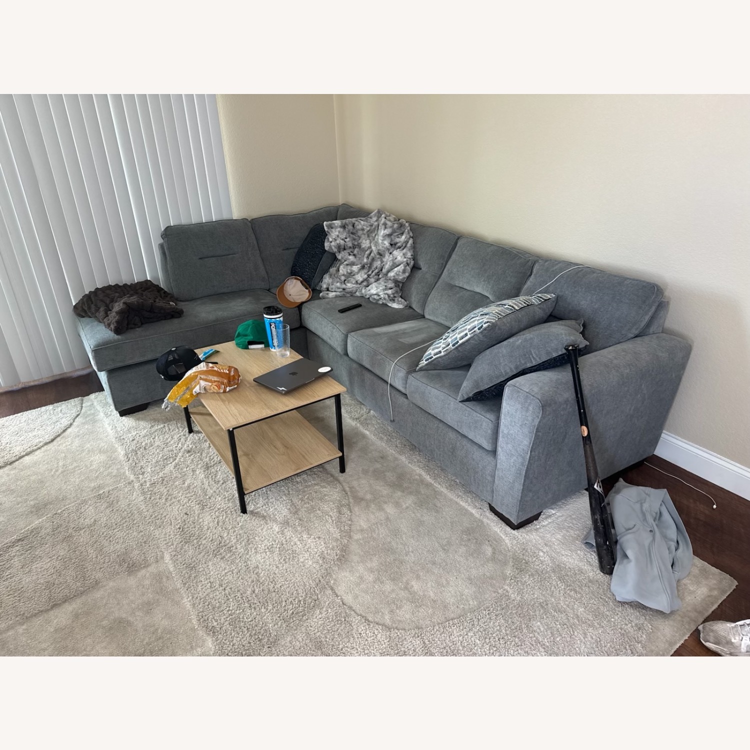 Bob's Discount Natural Fabric 2 Piece Sectional - image-3