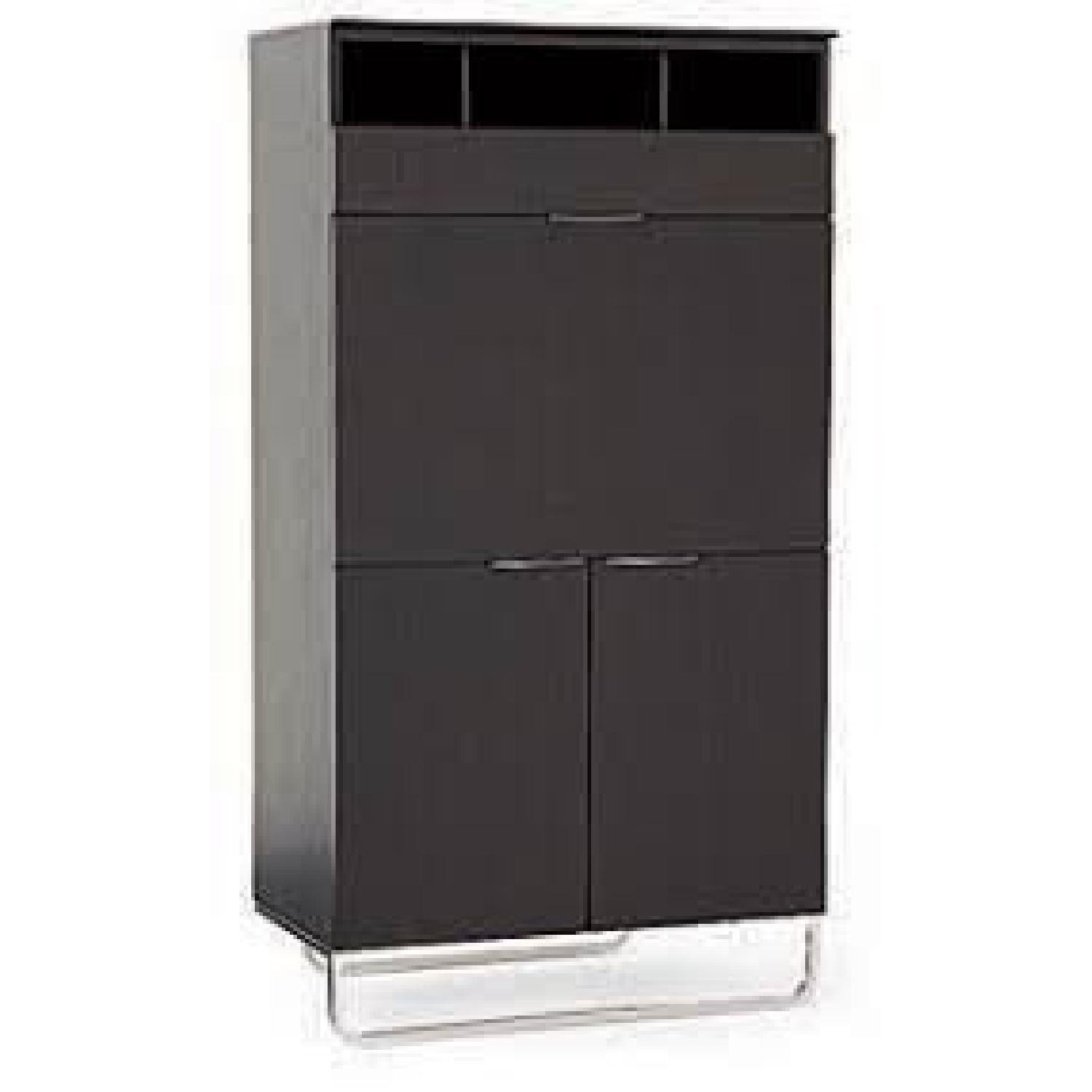 Ligne Roset Dark Brown Wood Bar Cart - image-1