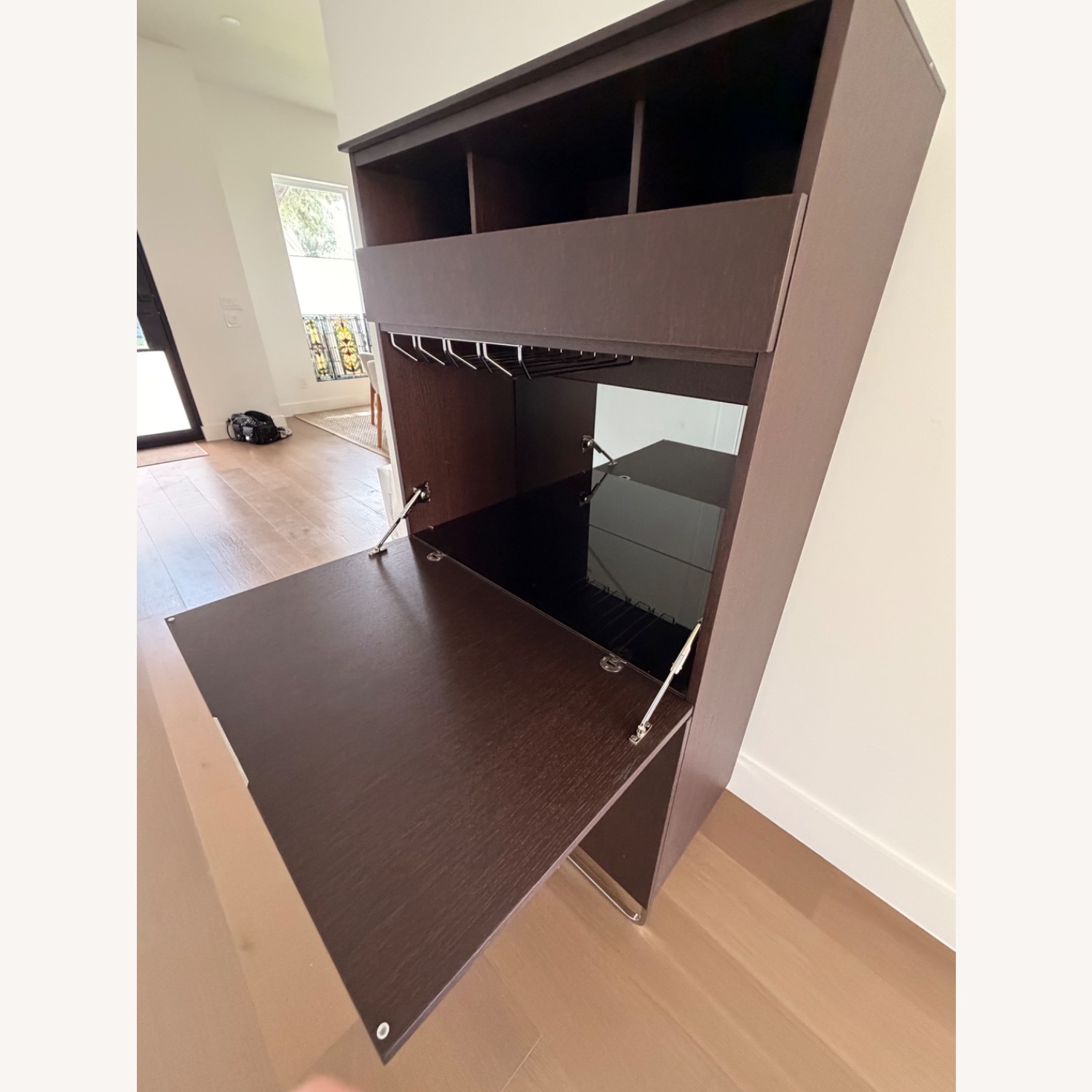 Ligne Roset Dark Brown Wood Bar Cart - image-3