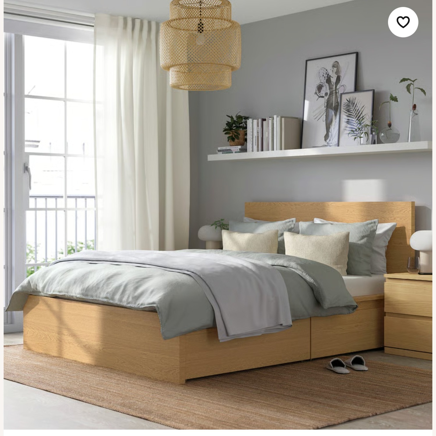 IKEA Malm Queen Bed with Slats and  2 Drawers - image-1