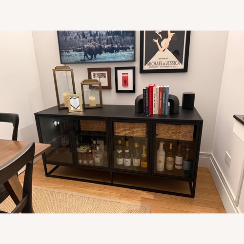 Used Crate & Barrel Black Stainless Steel Sideboard for sale on AptDeco