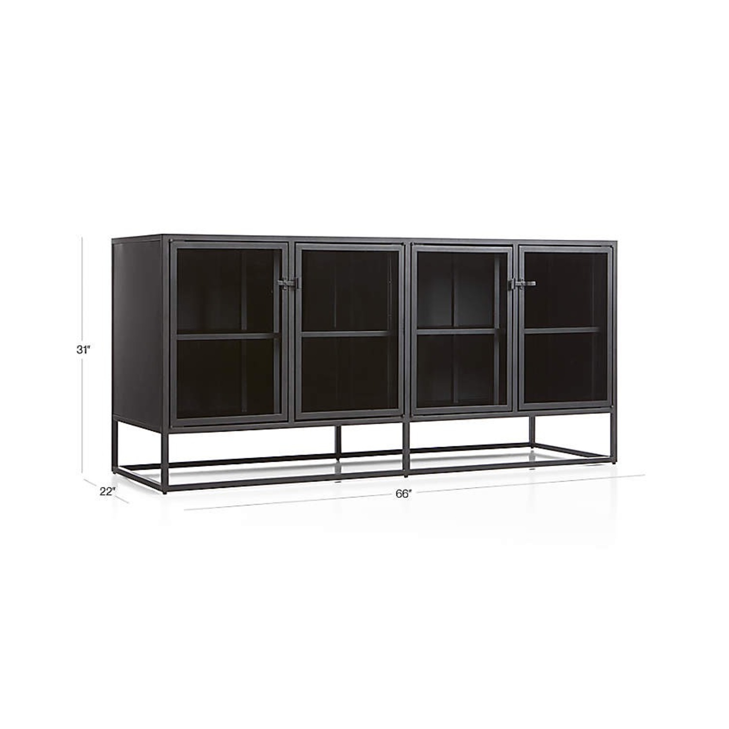 Crate & Barrel Black Stainless Steel Sideboard - image-2