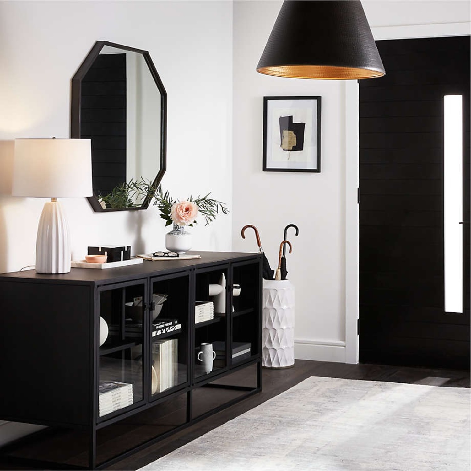 Crate & Barrel Black Stainless Steel Sideboard - image-6