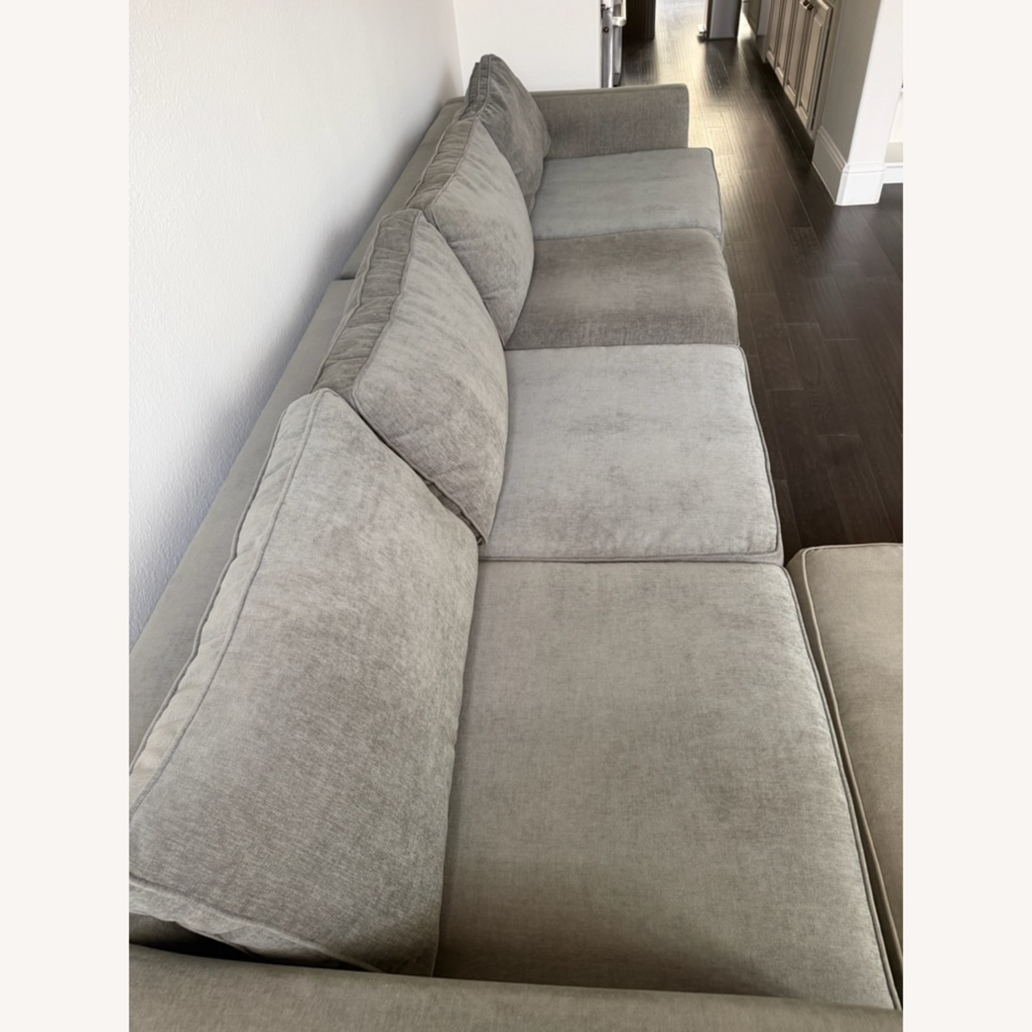 West Elm Light Gray Fabric 3+ Piece Sectional - image-4