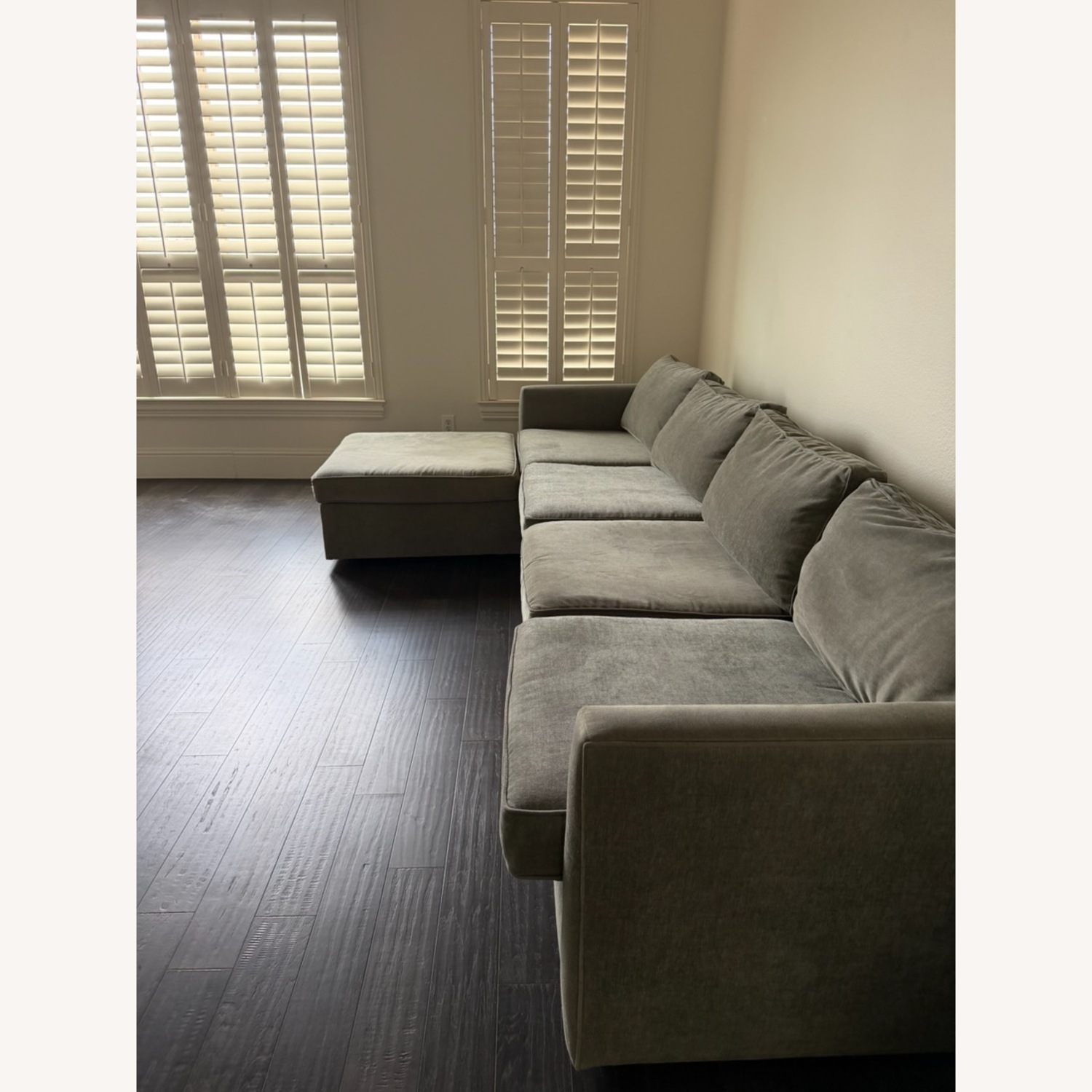 West Elm Light Gray Fabric 3+ Piece Sectional - image-3