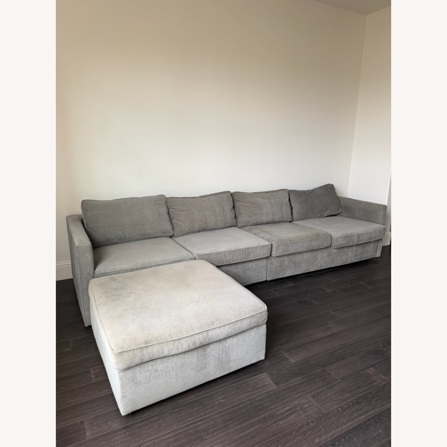 West Elm Light Gray Fabric 3+ Piece Sectional - image-7