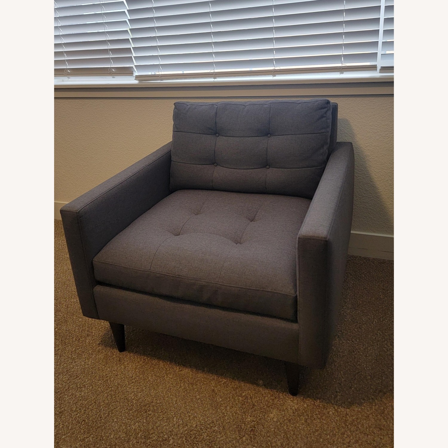 Crate & Barrel Petrie Light Gray Fabric Armchair - image-6