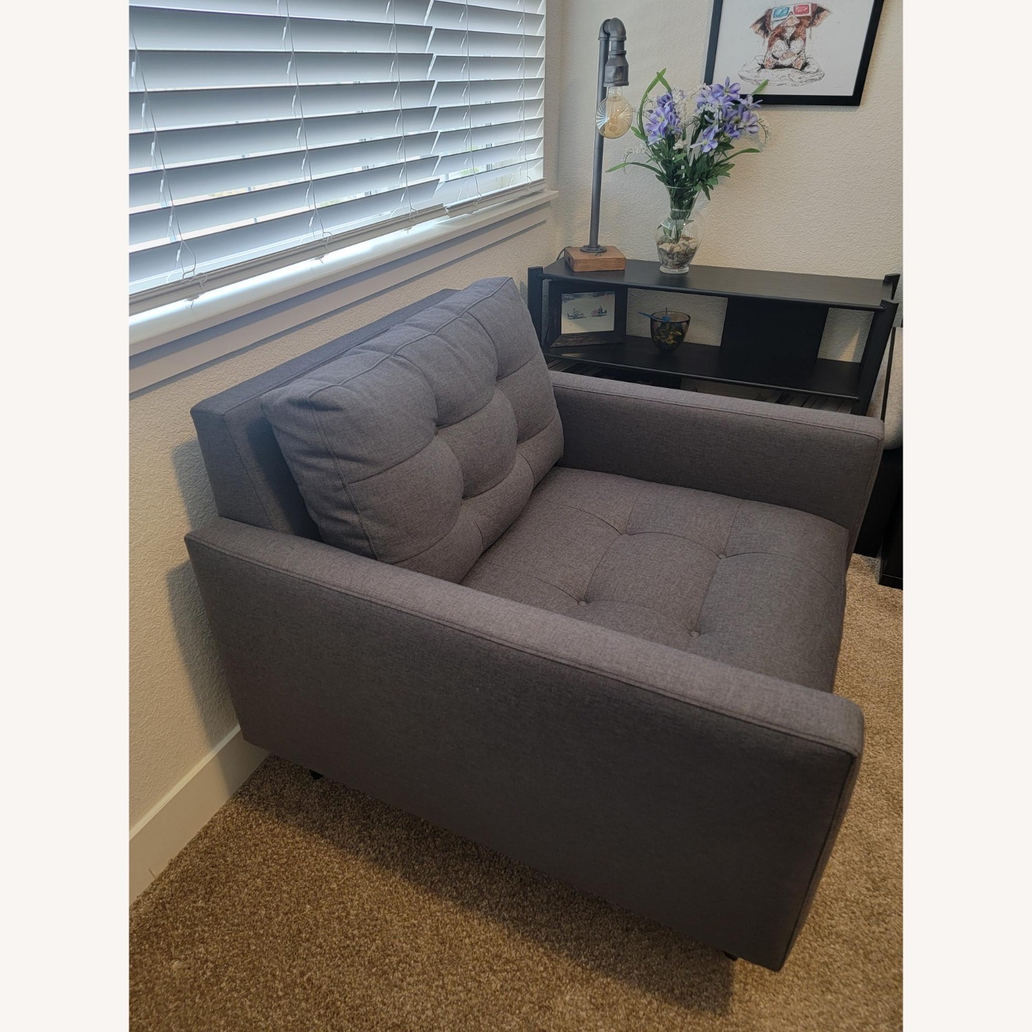 Crate & Barrel Petrie Light Gray Fabric Armchair - image-5