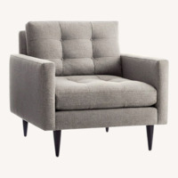 Crate & Barrel Petrie Light Gray Fabric Armchair
