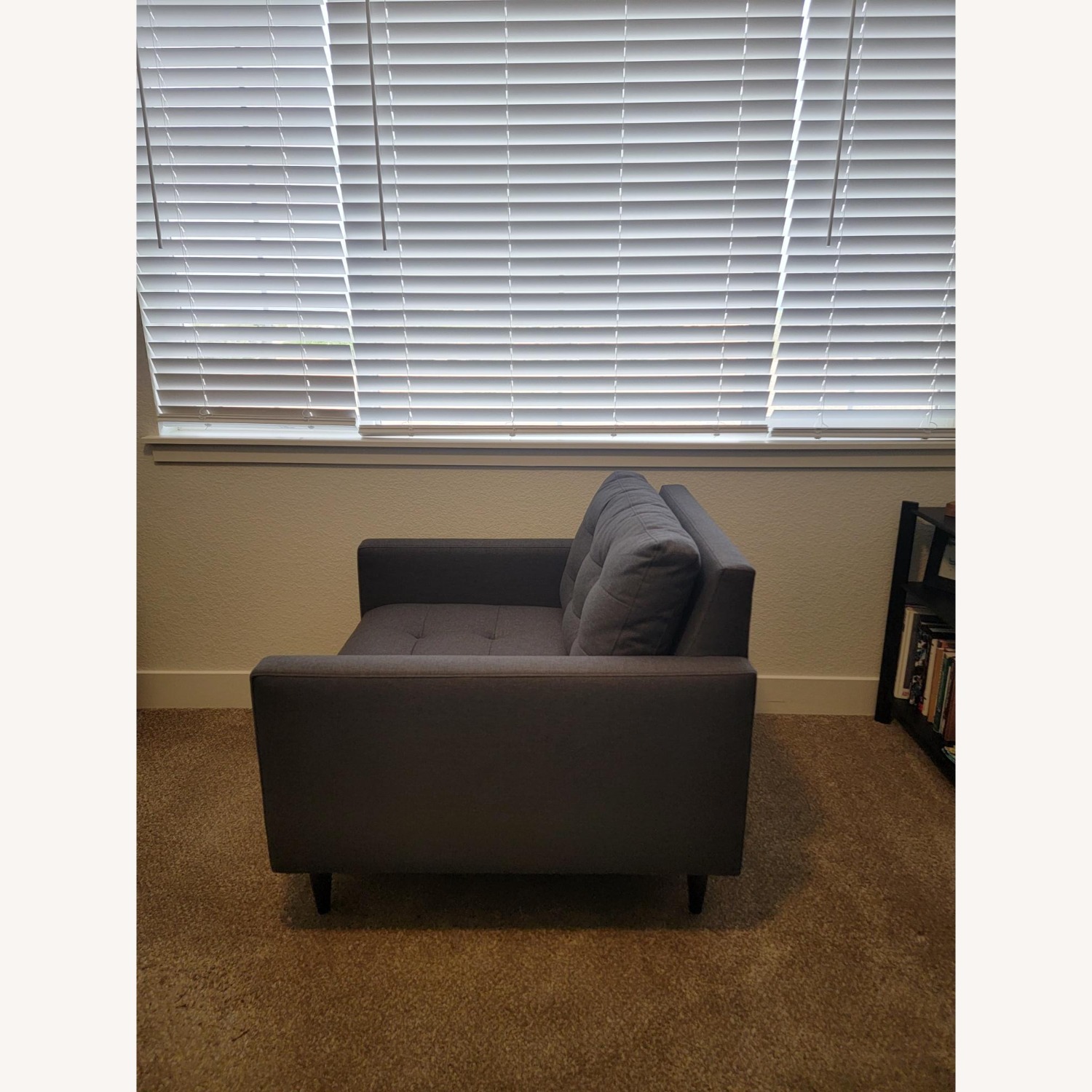 Crate & Barrel Petrie Light Gray Fabric Armchair - image-2