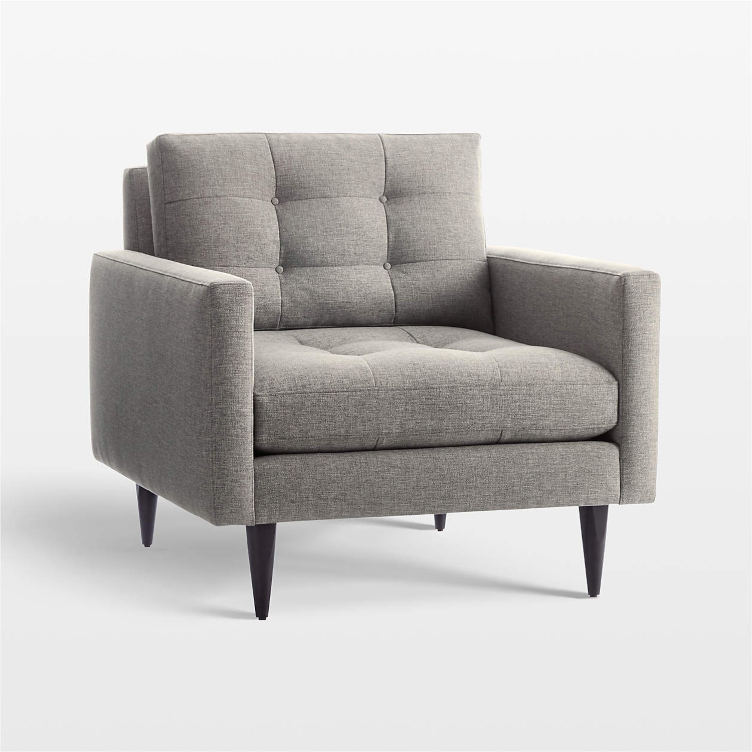 Crate & Barrel Petrie Light Gray Fabric Armchair - image-8
