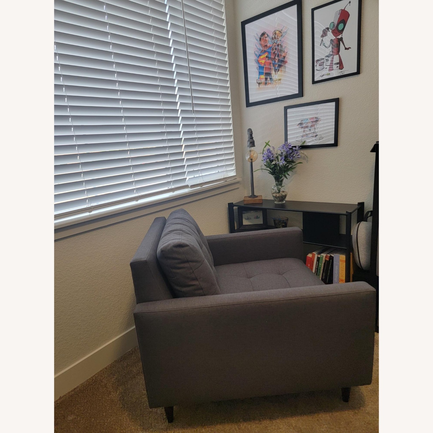 Crate & Barrel Petrie Light Gray Fabric Armchair - image-3