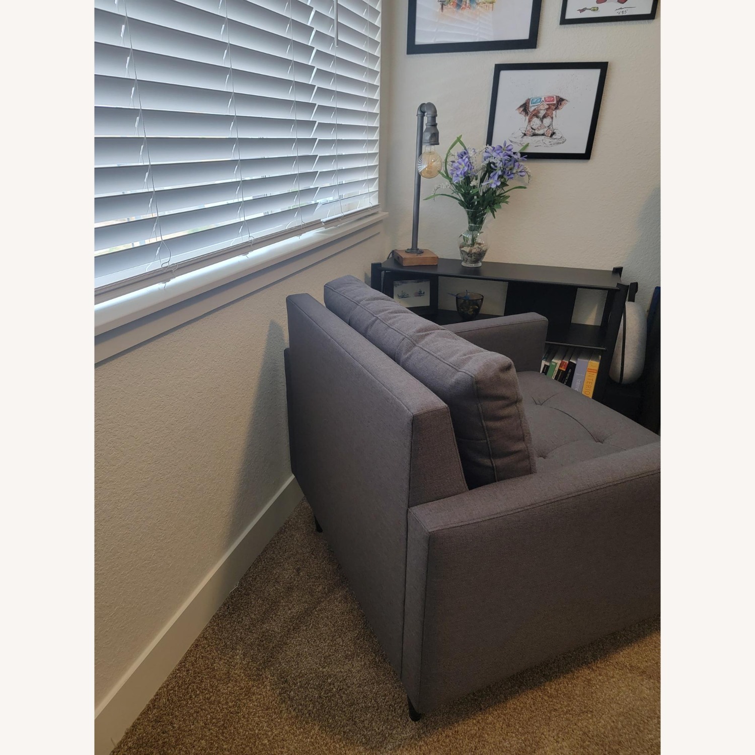 Crate & Barrel Petrie Light Gray Fabric Armchair - image-4