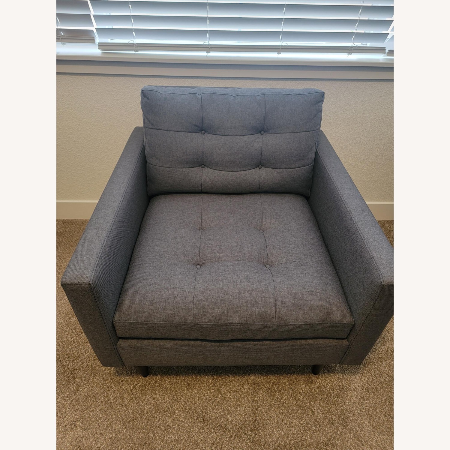 Crate & Barrel Petrie Light Gray Fabric Armchair - image-7