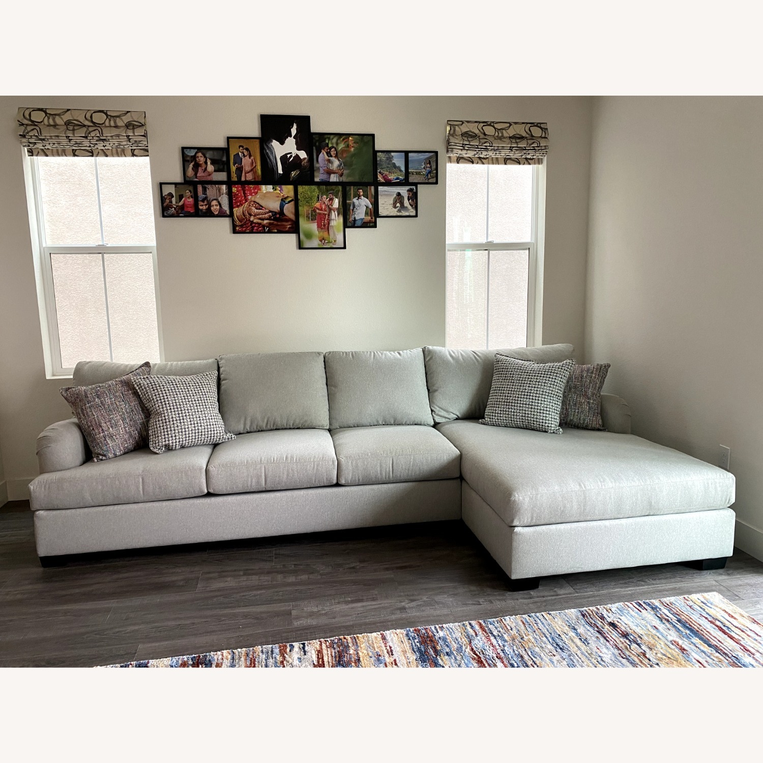 Living Spaces Light Gray 2 Piece Sectional - image-1