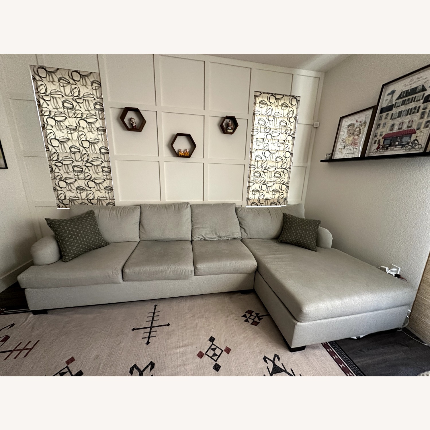 Living Spaces Light Gray 2 Piece Sectional - image-3