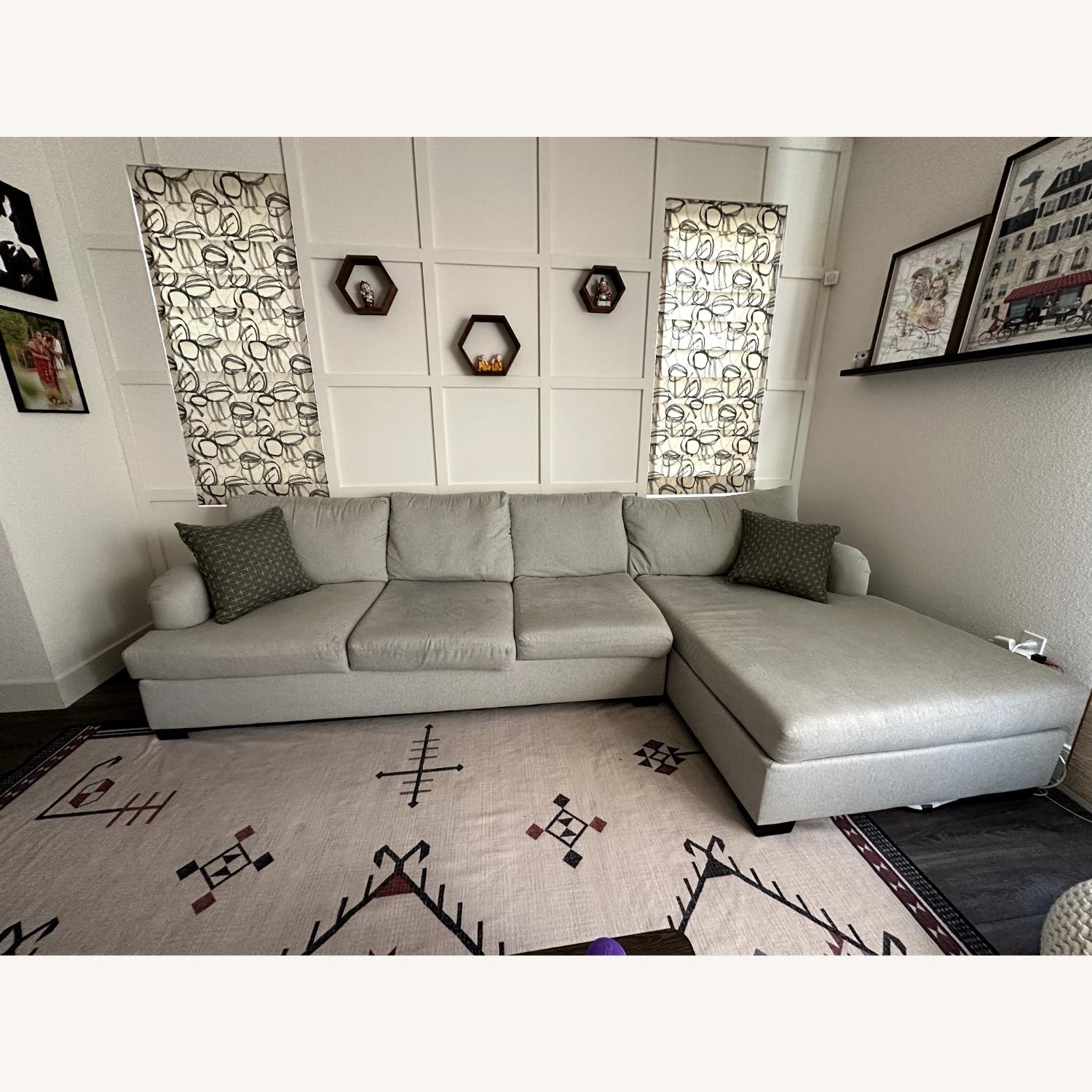 Living Spaces Light Gray 2 Piece Sectional - image-2