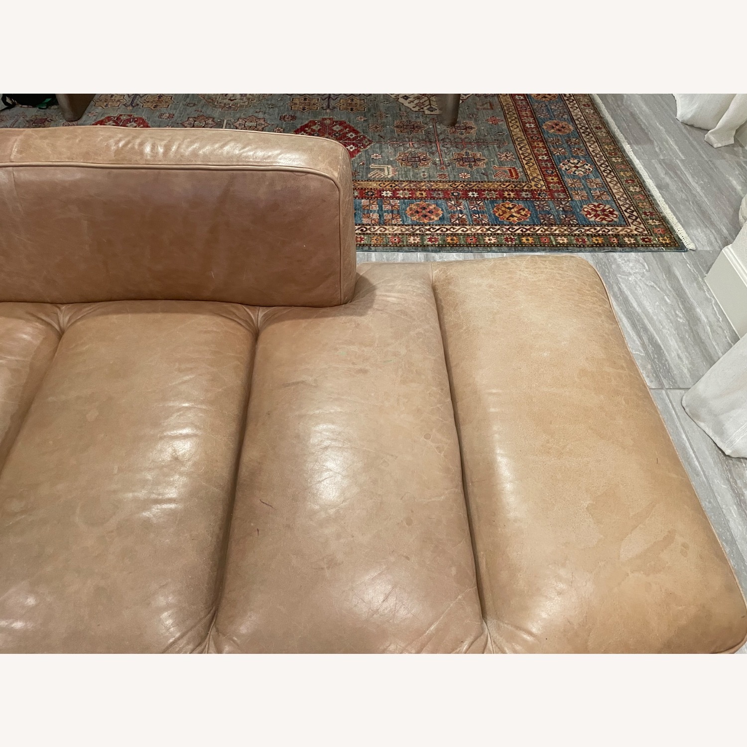 CB2 Dark Brown Leather Loveseat - image-10