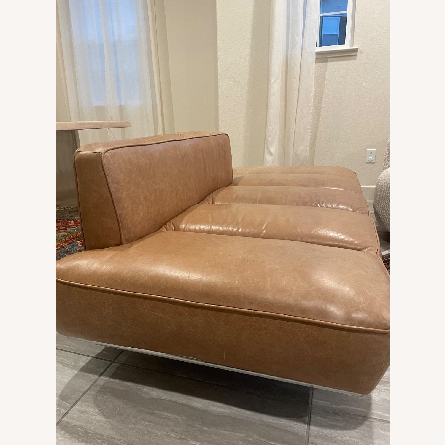 CB2 Dark Brown Leather Loveseat - image-11