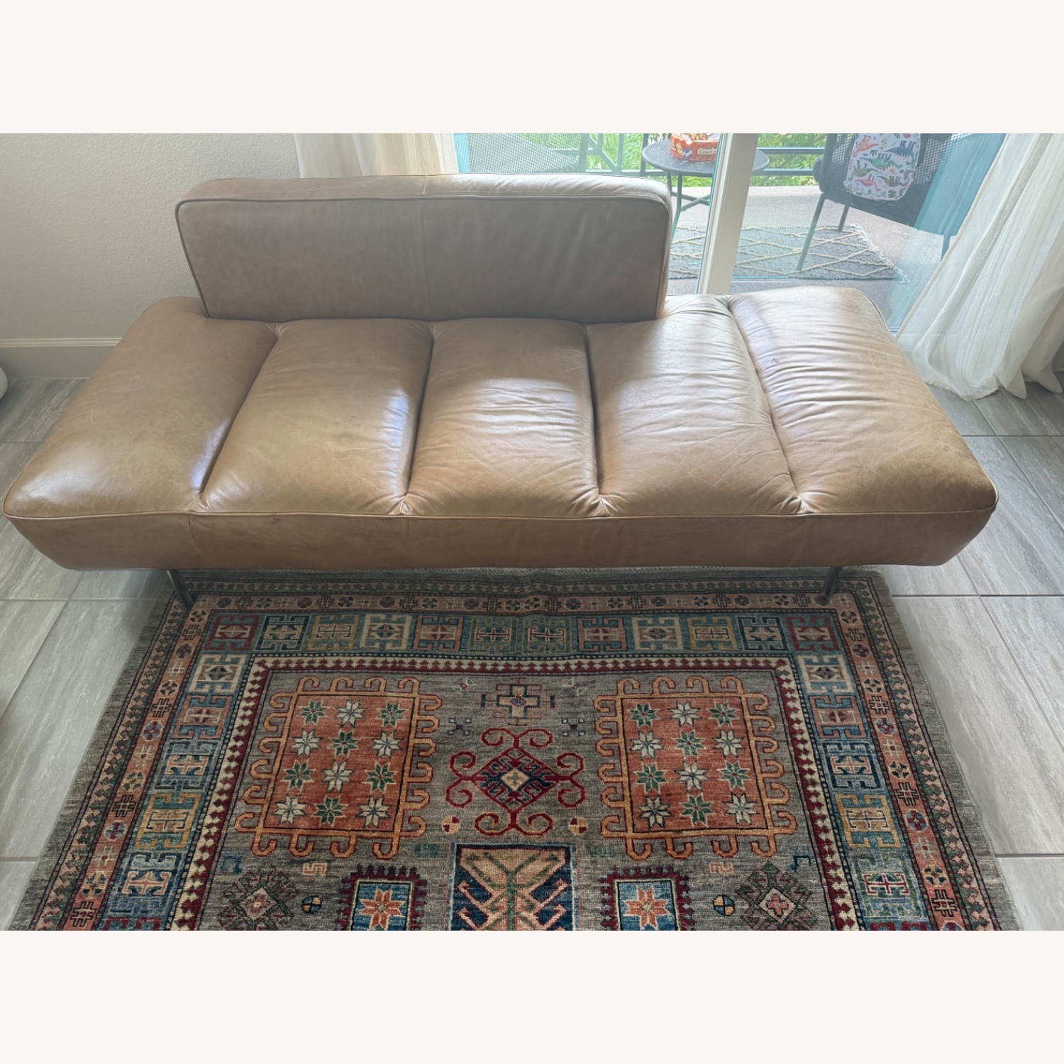 CB2 Dark Brown Leather Loveseat - image-6