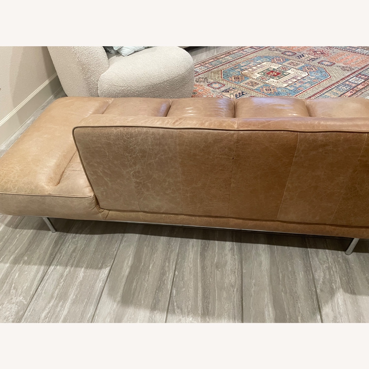 CB2 Dark Brown Leather Loveseat - image-13