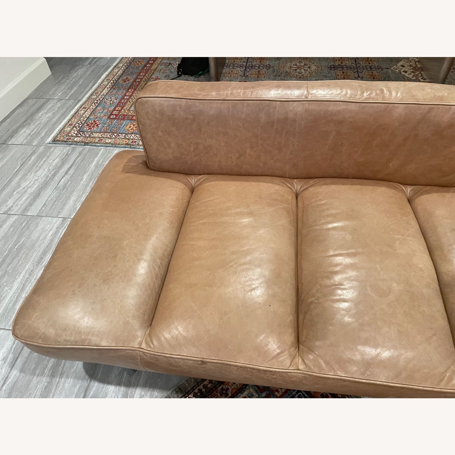 CB2 Dark Brown Leather Loveseat - image-12