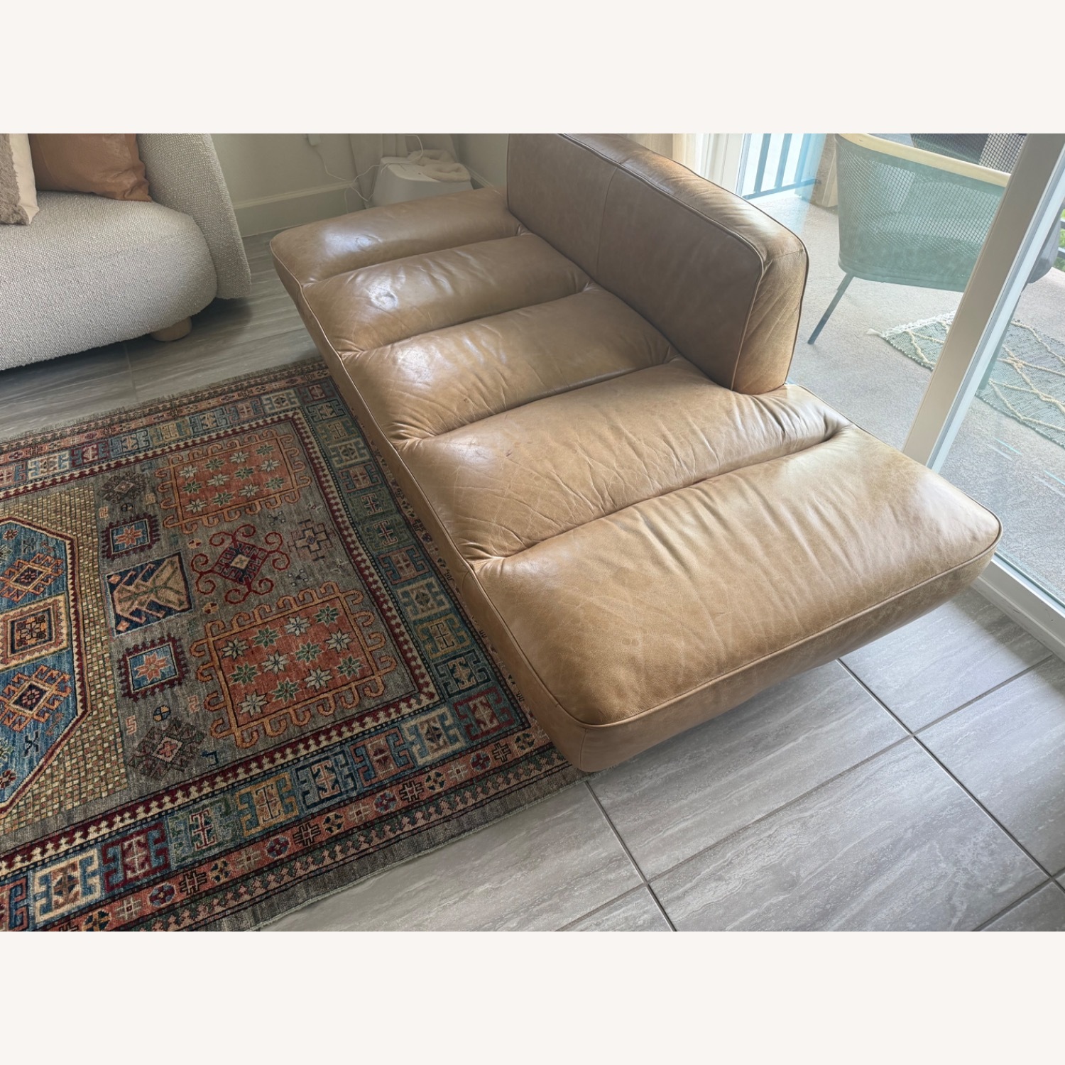 CB2 Dark Brown Leather Loveseat - image-5