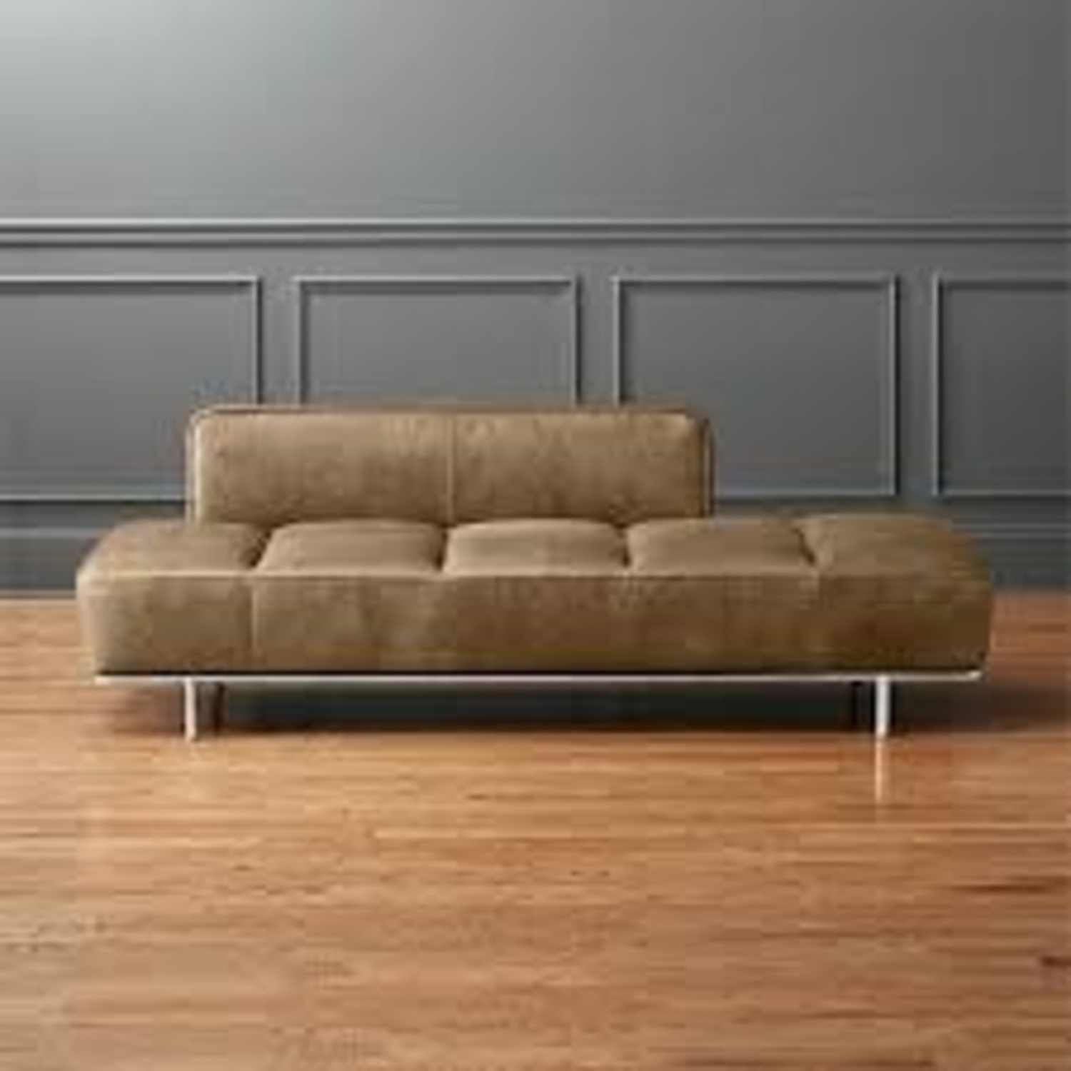 CB2 Dark Brown Leather Loveseat - image-9
