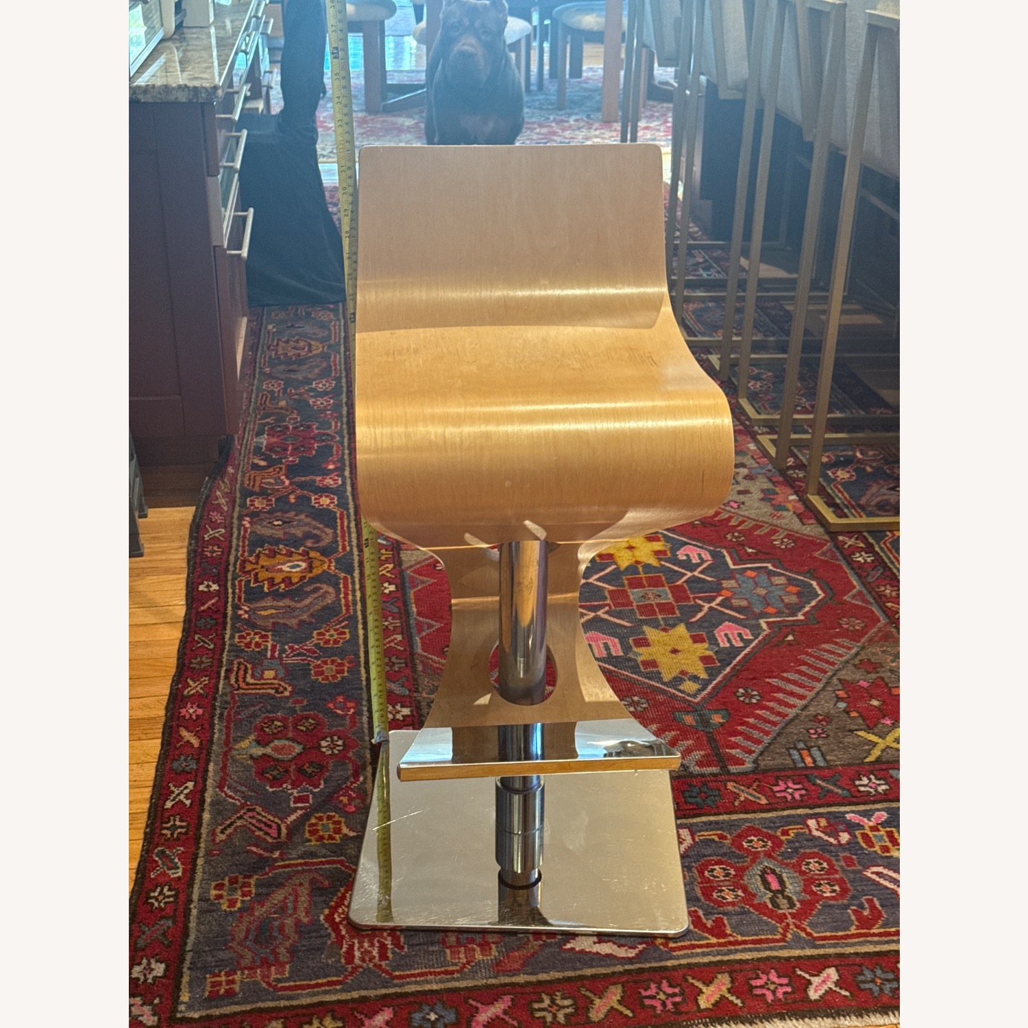 Natural Wood Hydraulic Bar Stools - image-3