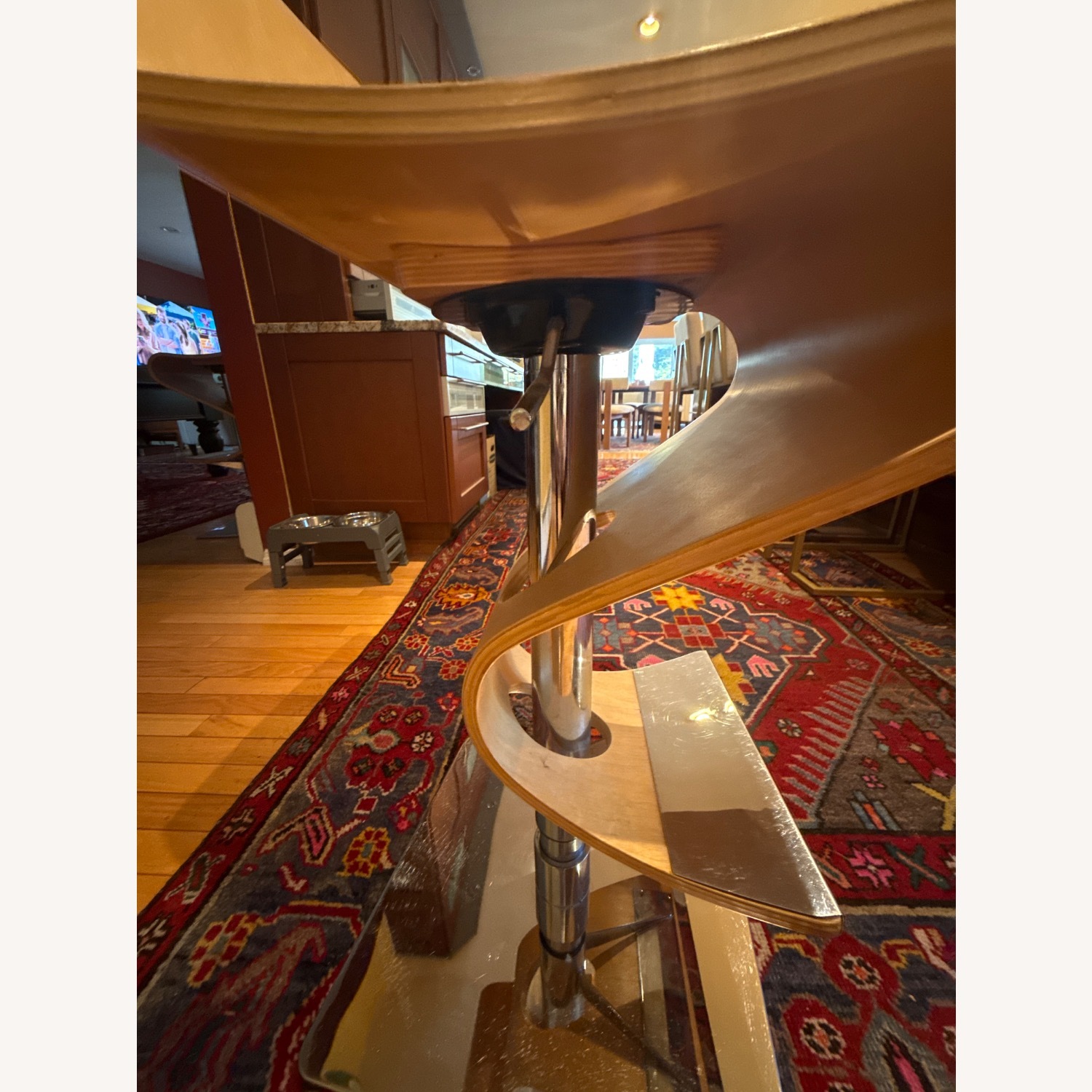 Natural Wood Hydraulic Bar Stools - image-5