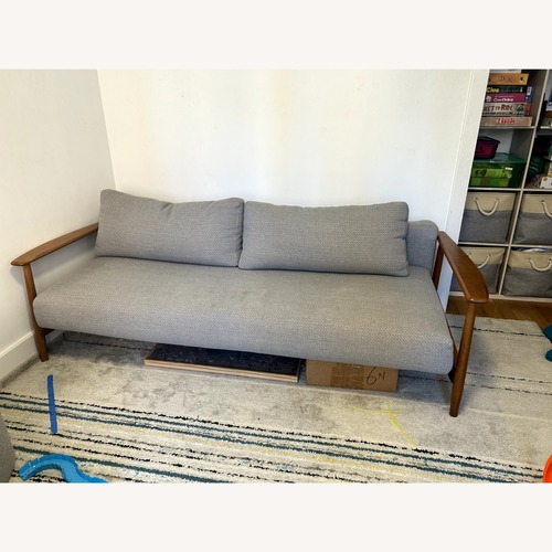 Used CB2 Una Gray Sleeper Sofa Light Gray Sleeper Sofa for sale on AptDeco