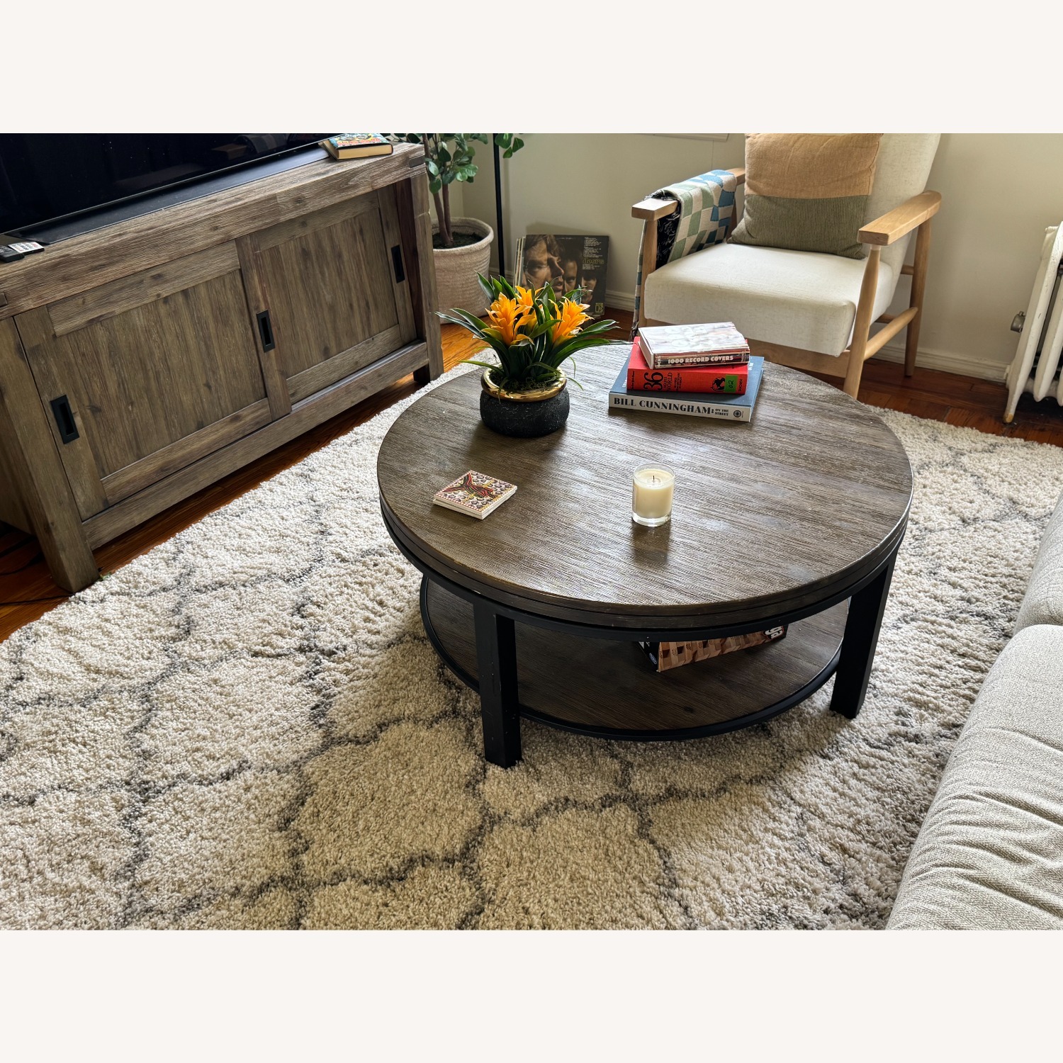 Macy's Dark Brown Wood Coffee Table - image-1
