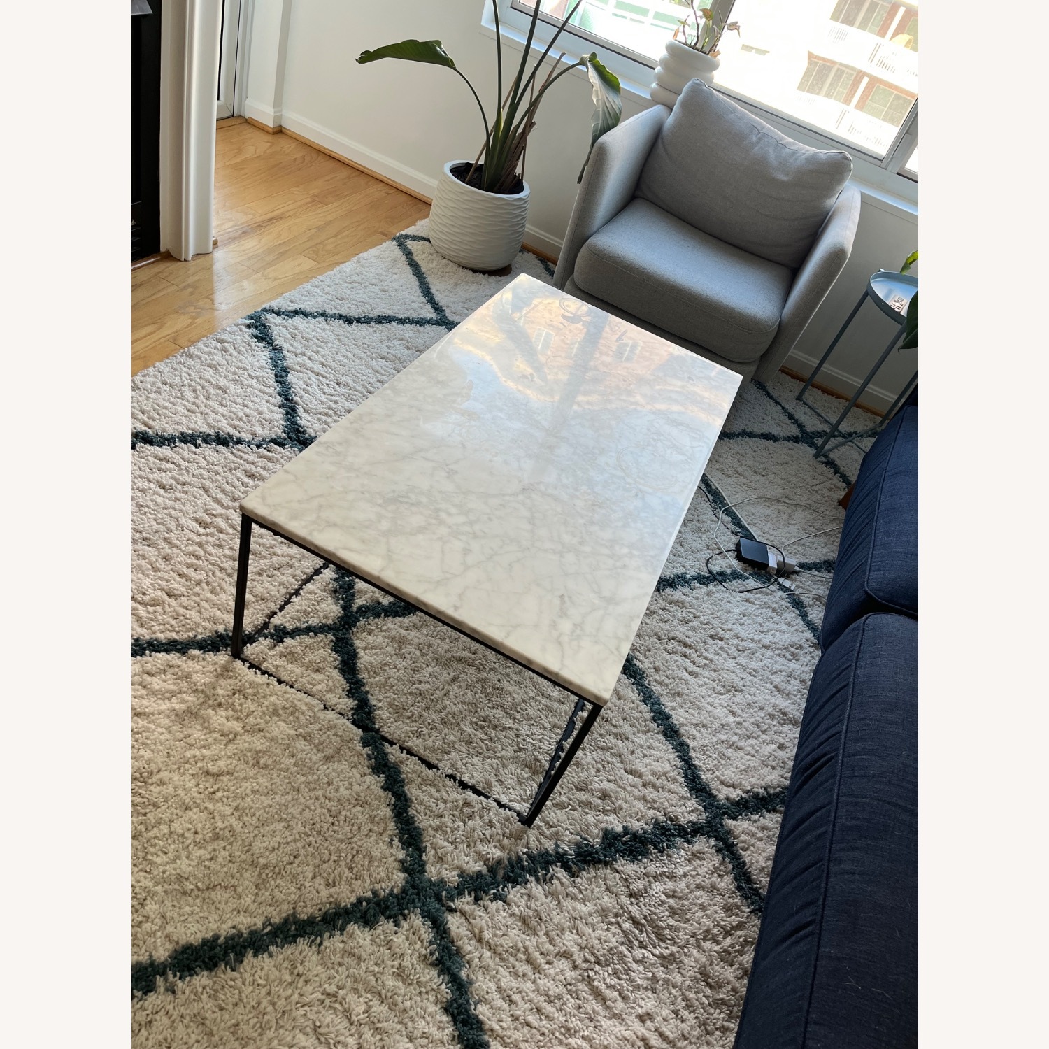 West Elm Marble Coffee Table - image-2