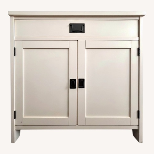 Used Pottery Barn Wade White Wood Sideboard for sale on AptDeco