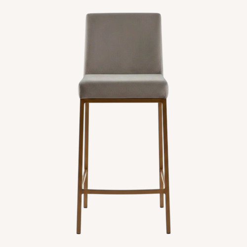 Used Overstock Light Gray Velvet Stools for sale on AptDeco