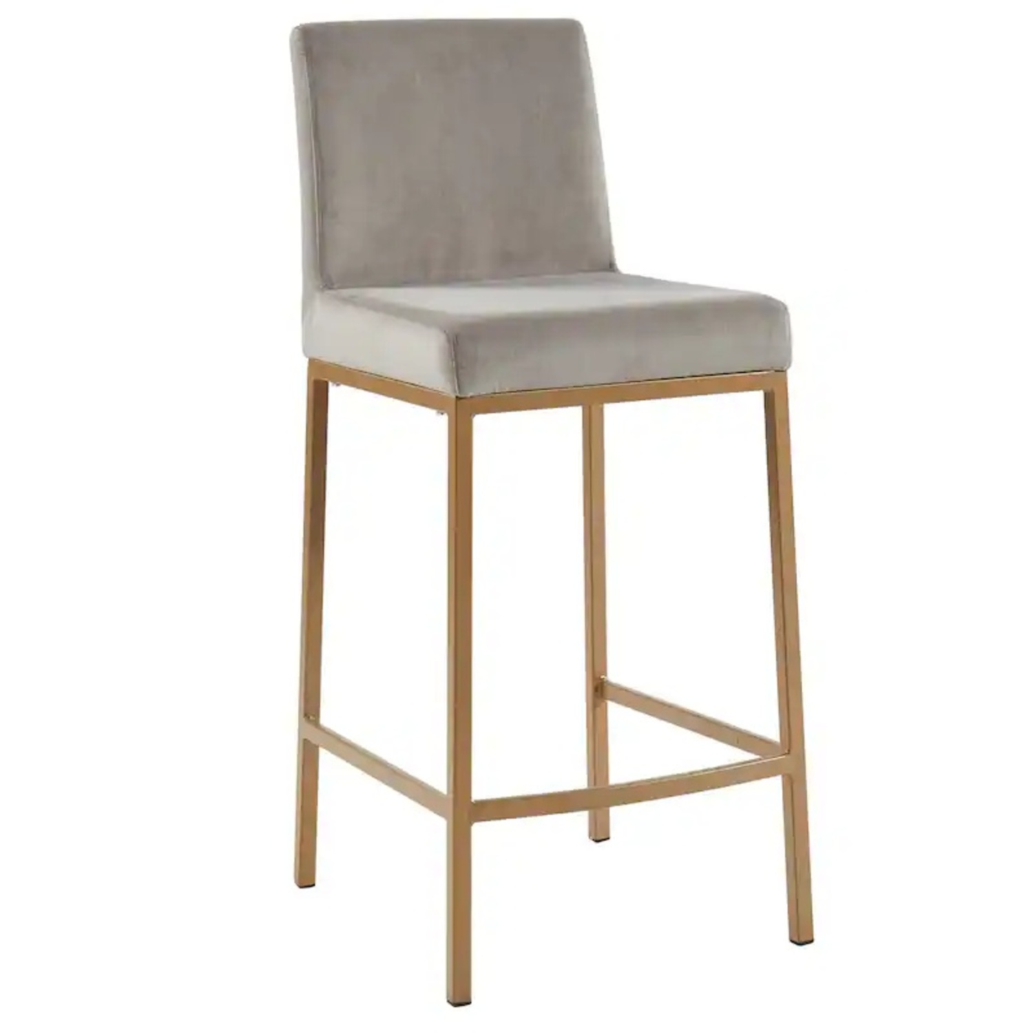 Overstock Light Gray Velvet Stools - image-4