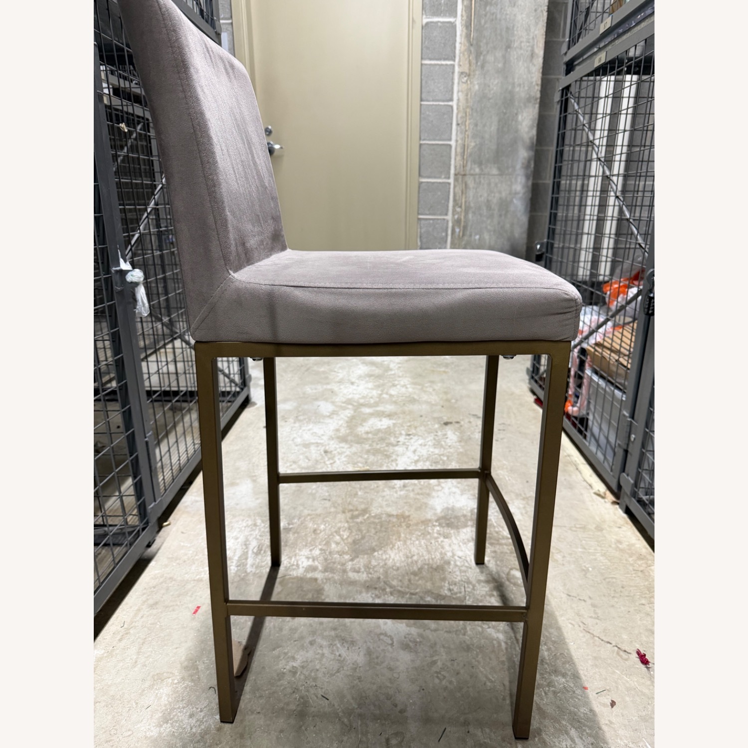 Overstock Light Gray Velvet Stools - image-2