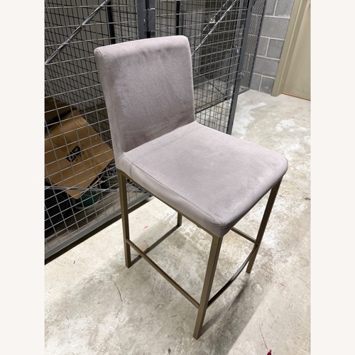 Used Overstock Light Gray Velvet Stools for sale on AptDeco