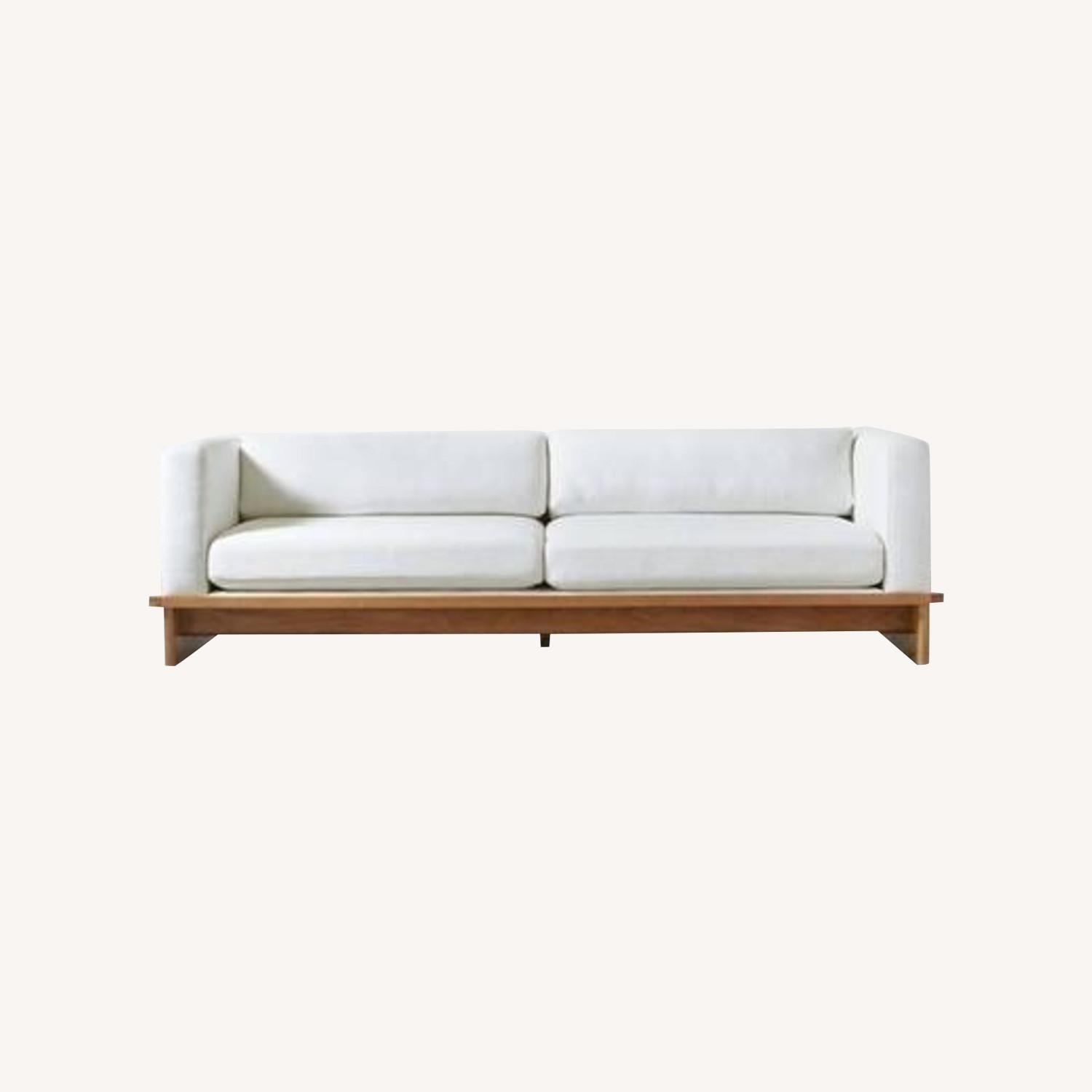 CB2 Tablon Snow Fabric Sofa White 3+ Seater Sofa - image-1