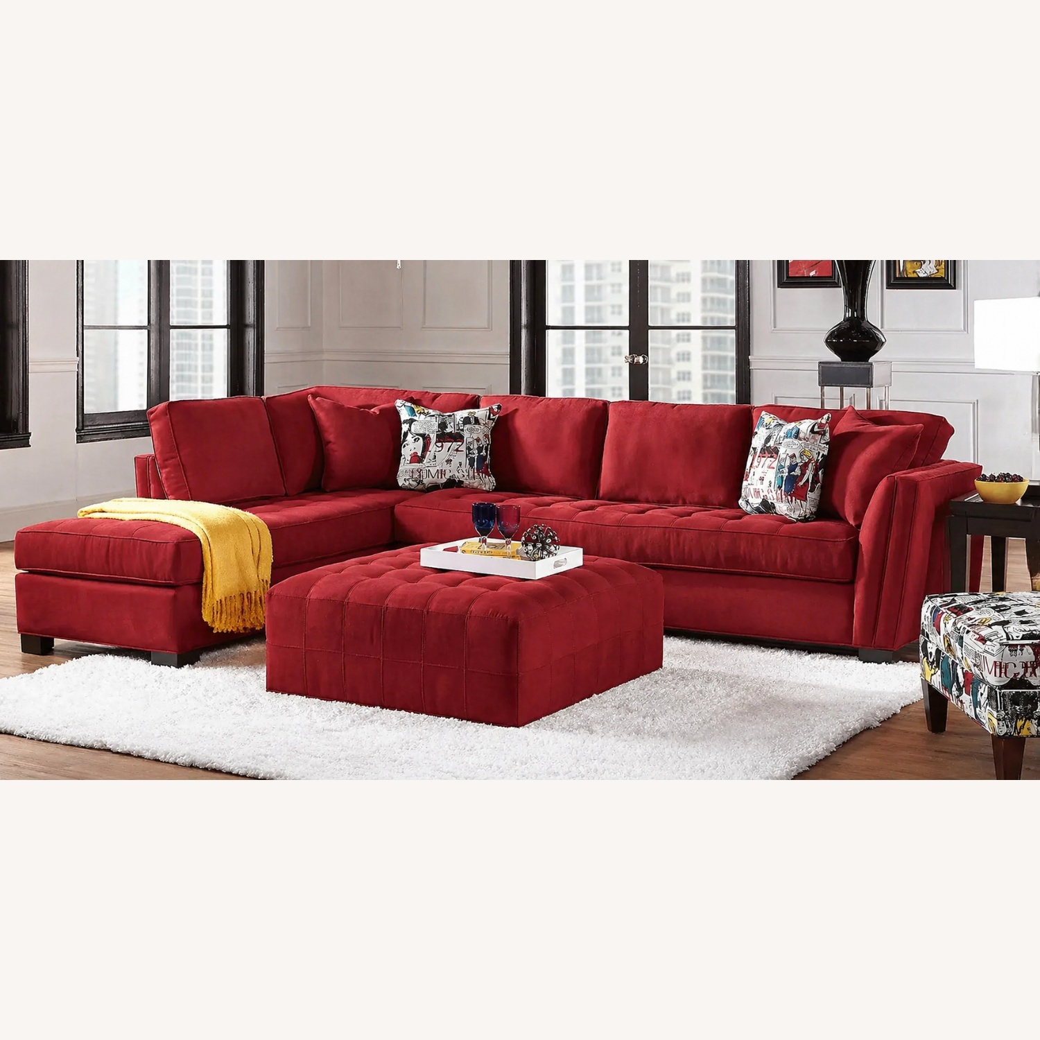 Rooms To Go  Red 2 Piece Sectional - image-6
