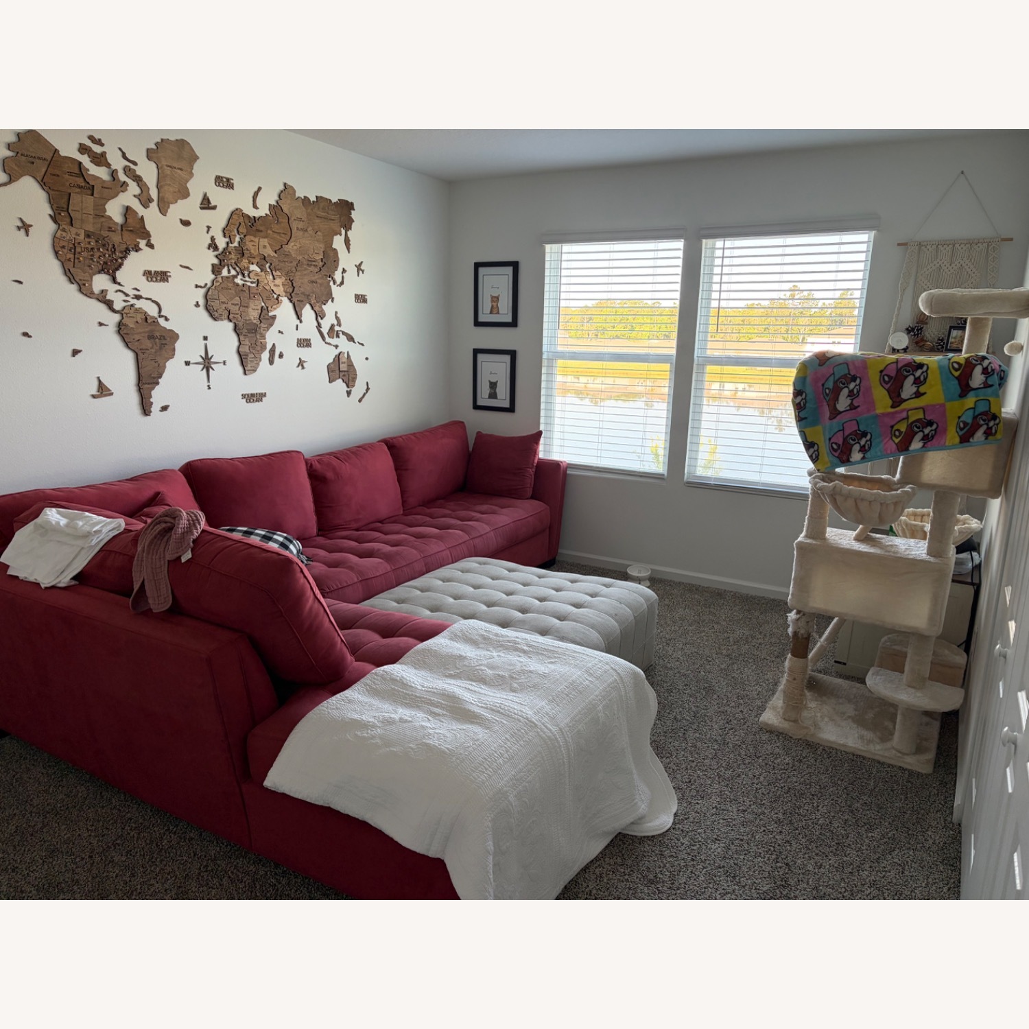 Rooms To Go  Red 2 Piece Sectional - image-1