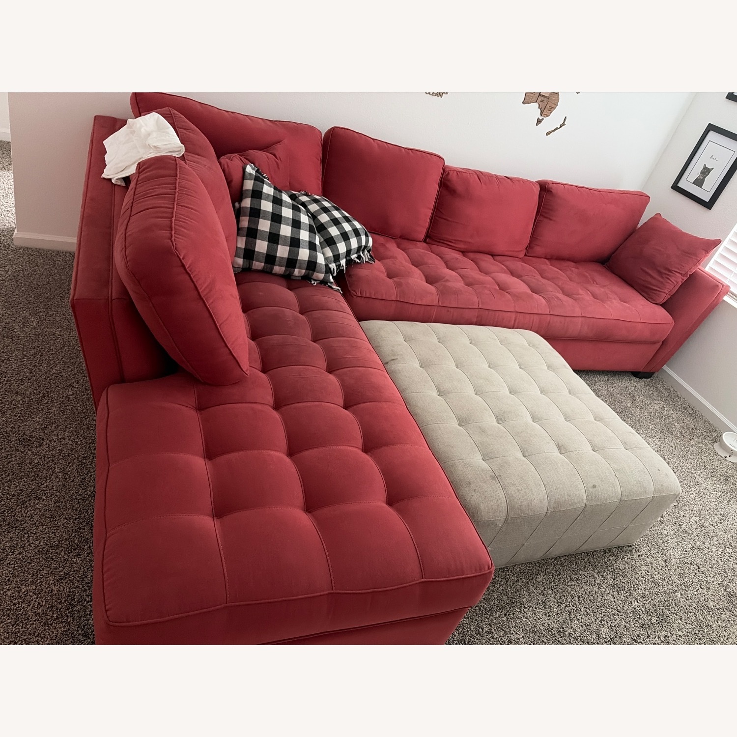 Rooms To Go  Red 2 Piece Sectional - image-2