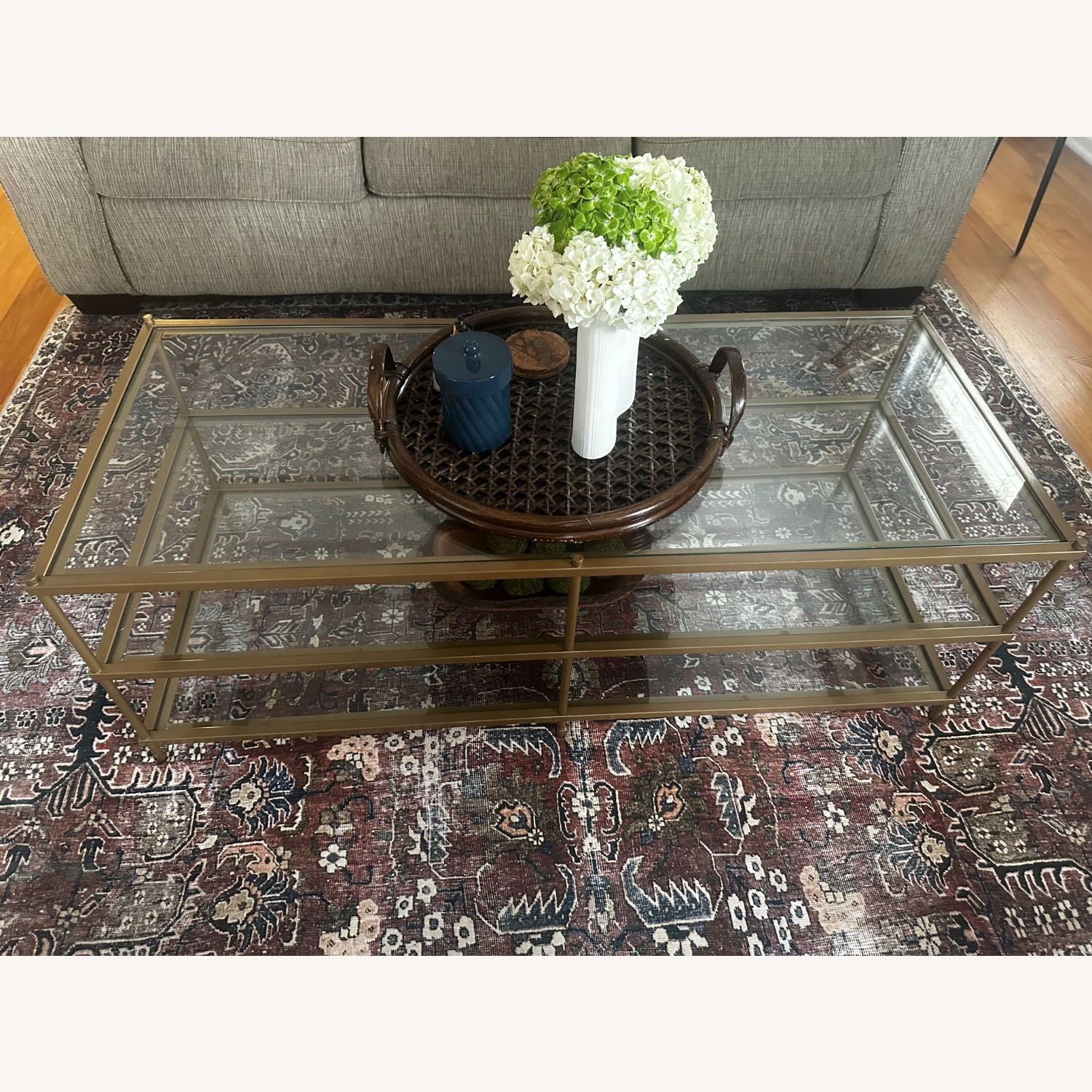 Wayfair Gold Glass Coffee Table - image-2