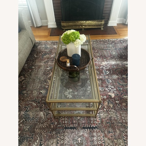Used Wayfair Gold Glass Coffee Table for sale on AptDeco