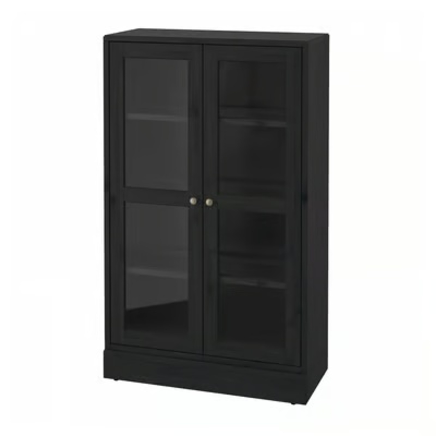 IKEA Dark Brown Wood Glass Cabinet - image-6