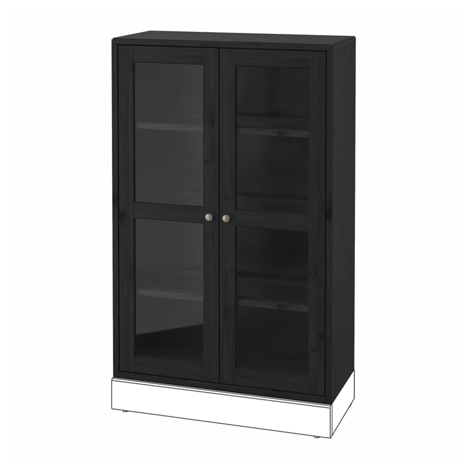 IKEA Dark Brown Wood Glass Cabinet - image-4