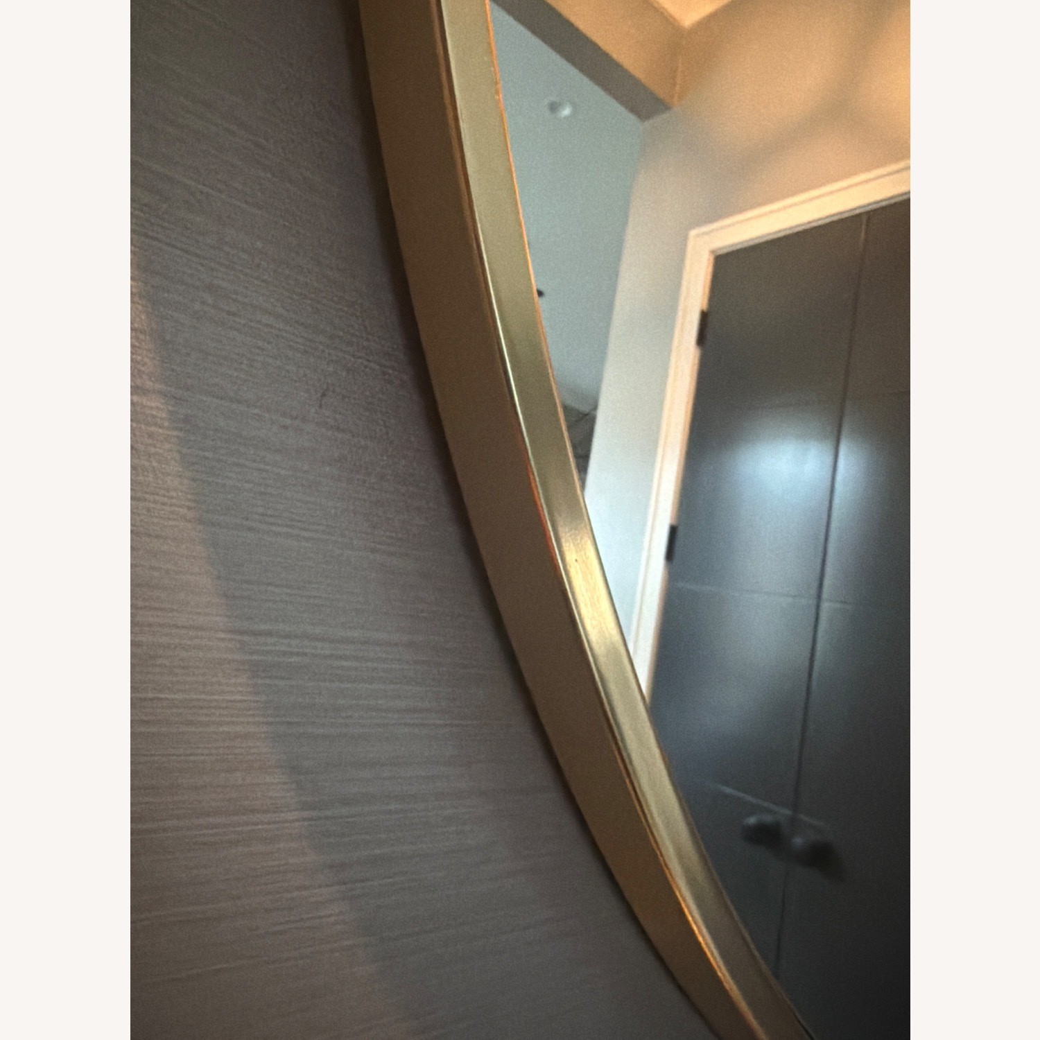 West Elm Metal Frame Gold Metal Wall Mirror - image-3