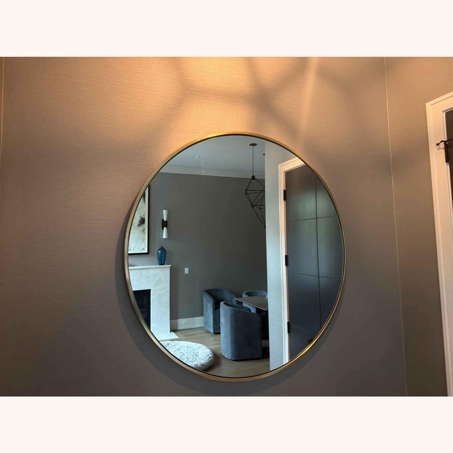 West Elm Metal Frame Gold Metal Wall Mirror - image-2